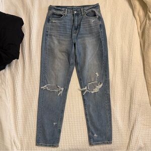 American Eagle Outfitters Men's Light Blue Ripped Skinny Jeans